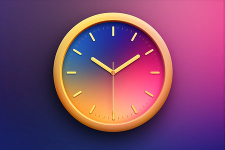 Time and Date Representation: Aesthetic Clock Icon - AR 3:2の素材