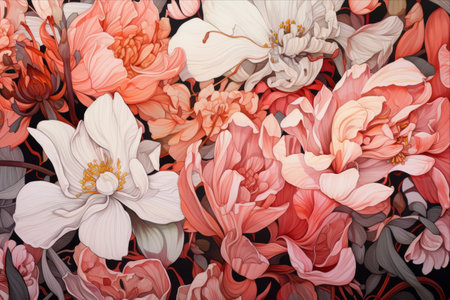 Blooming Beauty: Exploring Floral Lines in a 3:2 Aspect Ratioの素材