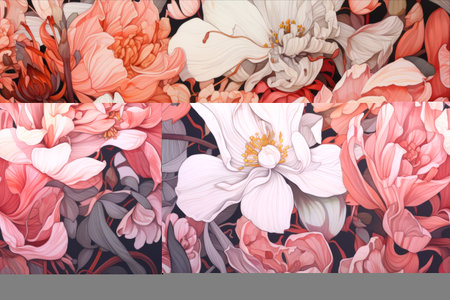 Blooming Beauty: Exploring Floral Lines in a 3:2 Aspect Ratioの素材