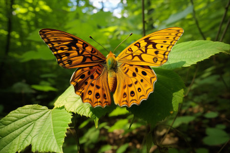Unveiling the Beauty: The Silver-Washed Fritillary Butterfly Flourishing in the Natural Splendor of National Park Slovensky raj, Slovakiaの素材