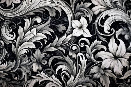 Fashionable Black and White Fabric with Captivating 3:2 Pattern Designの素材