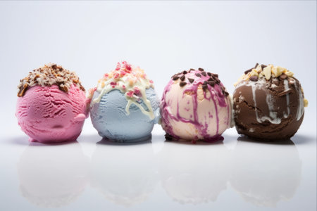 Scoop of Happiness: Enjoy a Variety of Isolated Ice Cream Ballsの素材