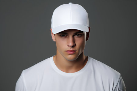 Stylish White Baseball Cap for a Trendy Look - AR 3:2の素材