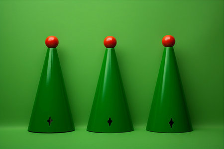 Vibrant Alert: Three Exclamation Marks on Green Background - A Powerful Warning for Your Undivided Attention!の素材