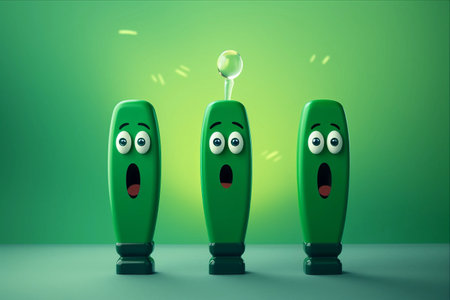 Warning: Attention Required! Discover the Crucial Information with Three Exclamation Marks on a Green Background!の素材