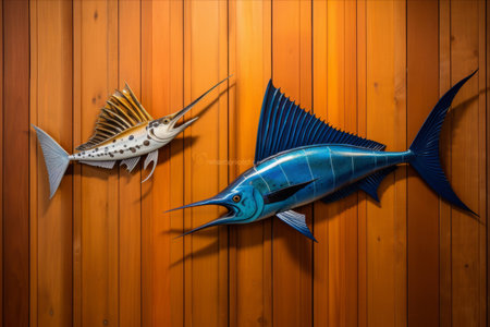 Majestic Trophy Fish: Captivating Marlin and Sailfish Showcasing Magnificent Sail-Like Dorsal Finの素材