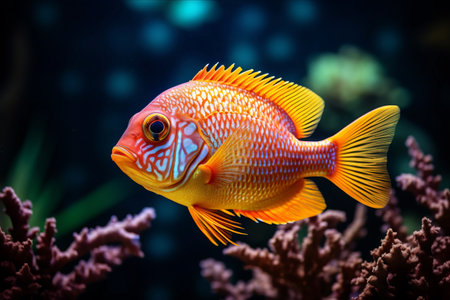 Dazzling Display: Exploring the Vibrant World of Balistoides Conspilum in a Captivating Aquarium Settingの素材