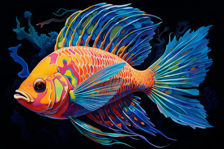 Vibrant Tropical Fish Gliding Through Crystal Clear Watersの素材