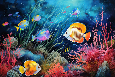 Breathtaking Undersea Beauty: Exploring Tropical Fish in AR 3:2の素材