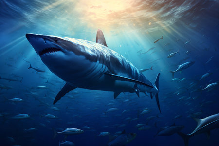 Diving into the Depths: Discovering Tuna Fish in the Vast Ocean Blueの素材