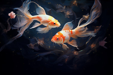 Exploring Underwater Carps: A Study on Fish Swimming, Feeding Habits, and Aquatic Life Using Generative AIの素材