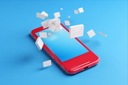 Engaging Quiz Alerts: Interactive Smartphone with Cartoon Icons!の素材