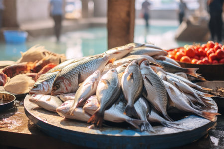 Exploring the Vibrant Marine Life and Rich Asian Traditions at the Seafront Fish Market: Captivating Stock Photos in 3:2 ARの素材