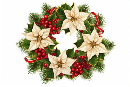 Glimmers of Festivity: Ornate Christmas Wreath Adorned with Golden Bellsの素材