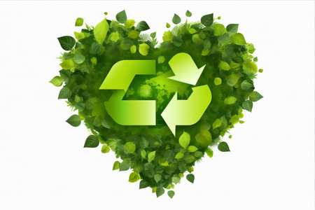 Fostering a Green Earth: Transparent Background Isolated Nature-Promoting Recycling Iconの素材