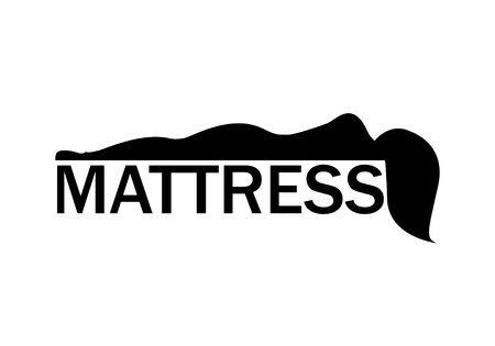 Orthopedic Mattress logo, silhouette of the sleeping woman ( template, vector ) A memorable logo for your brandのイラスト素材