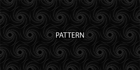 Seamless Pattern. Black - white rhombic spiral for your design. Ethnic, floral, retro, doodle, vector, tribal design element. Vector Patternのイラスト素材