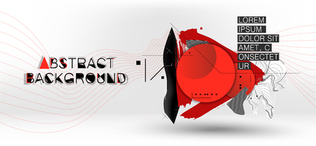 Trendy abstract background. Composition of geometric shapes and splash. Vector illustrationのイラスト素材
