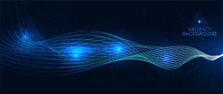 Speaking sound wave illustration. Data futuristic flow energy. Vector illustration wave. Abstract backgroundのイラスト素材