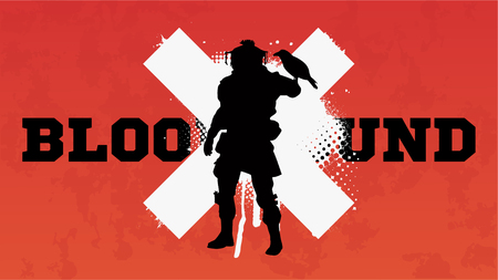 Apex legends, Bloodhound character, battle royale concept, vector illustration in grunge style. Apex legends, character Bloodhoundのイラスト素材