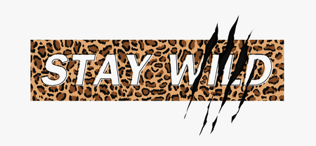Stay Wild Fashion Slogan on leopard pattern background with claw scratch. Print for t shirt design with animal pattern and slogan. Vector illustrationのイラスト素材