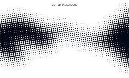 Dotted illustration. Monochrome printing raster. Abstract vector halftone background. Vector illustration. Black and white texture of dotsのイラスト素材