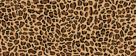 Leopard pattern design, vector illustratin, trendy background, Leopard fur pattern seamless real hairy texture. Fashion, trend 2019. Animal design. Brown, orange, yellowのイラスト素材