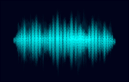 Monochrome printing digital audio equalizer. Abstract vector halftone backgroundのイラスト素材