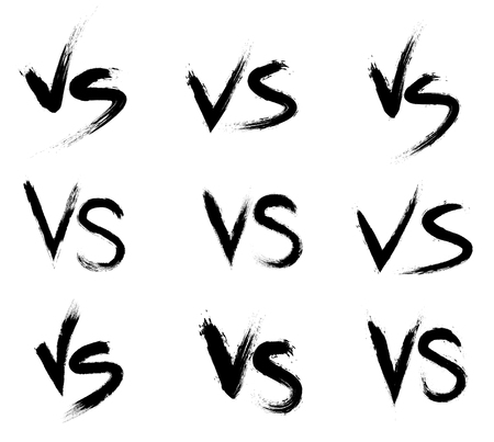 Versus battle, Black and white VS collection. Paint lettering. Versus symbols setのイラスト素材