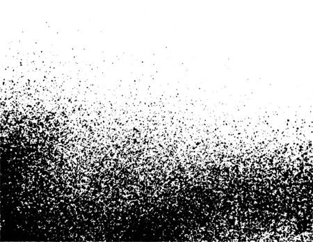 Ink grunge texture background with splatter effect. Black and white spray texture. Overlay illustration over any design to create grungy vintage effect and depth. Vector imageのイラスト素材