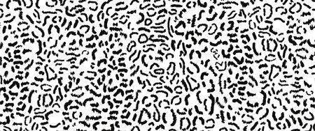 Leopard vector black and white fur pattern. Animal design background for for fabric, textile, design, advertising banner. Stylish fashionable wild leopard print. Vector illustrationのイラスト素材