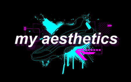 My aesthetics slogan with trendy print for t-shirt design and merch. Choice and lifestyle concept. Print for Ð¡lothing trendy design. Typography lettering slogan and artwork for t-shirt. Vectorのイラスト素材