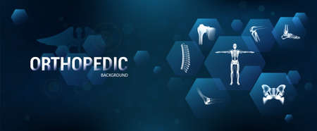 Futuristic medical banner. Orthopedics healthcareのイラスト素材
