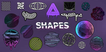 Memphis style from 80s-90s. Simple geometric shapes