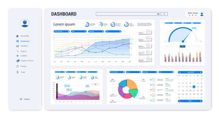 Modern dashboard UI, UX, KIT designのイラスト素材