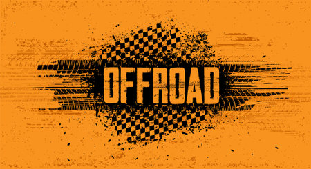 Off-road grunge bannerのイラスト素材