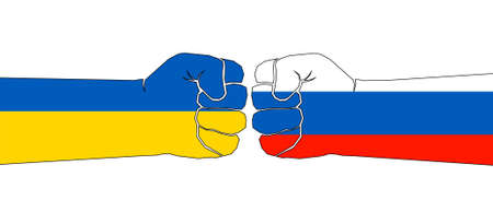 Russia vs Ukraine, war in Europe 2022のイラスト素材