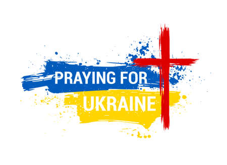 Prayer support of the Ukrainian people, hope in Jesus Christのイラスト素材