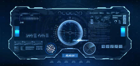 Cockpit helmet with Head-up display. Display design VRのイラスト素材