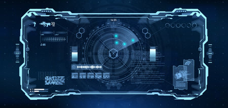 Cockpit Helmet Sci-Fi HUD for VR designのイラスト素材