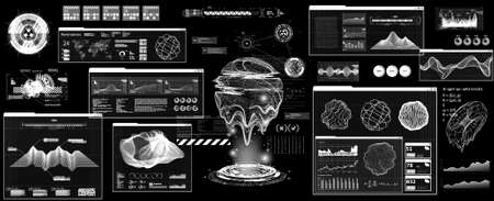Futuristic User Interface with Head Up Display - HUDのイラスト素材