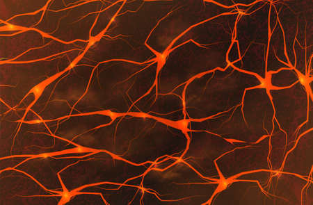 Burning magma or lava from a volcano. Abstract background magmaのイラスト素材
