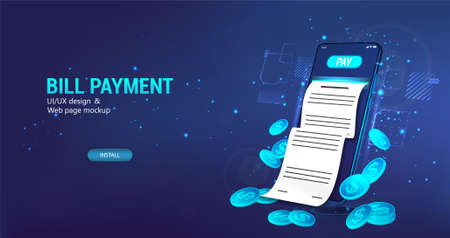 Bill Payment modern bannerのイラスト素材