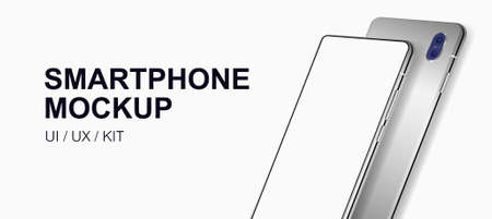 Mobile Phone mockup on isolated backgroundのイラスト素材
