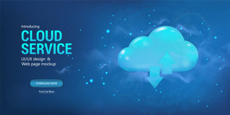 Web banner Cloud Storageのイラスト素材