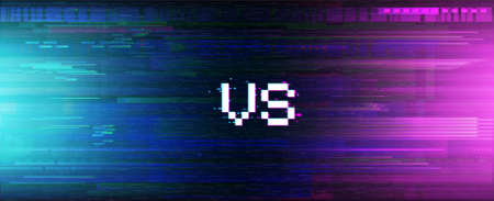 Template versus banner in cyberpunk style with element glitchのイラスト素材