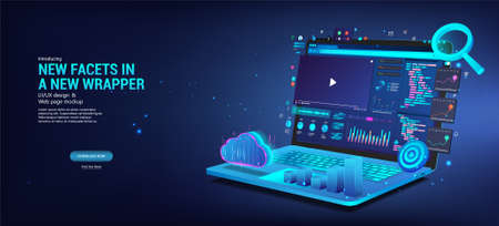 Web development and coding. Software, UI, UX, KIT, programming and designのイラスト素材