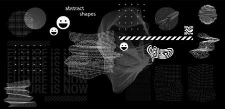 Brutalism graphic design. Memphis design elementsのイラスト素材