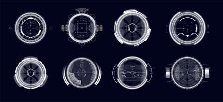 Hi-tech Sniper scope aiming system. Military technology optical aimのイラスト素材