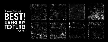 Dirty Overlay Texture stamps. Different paint textures with drop ink splashesのイラスト素材